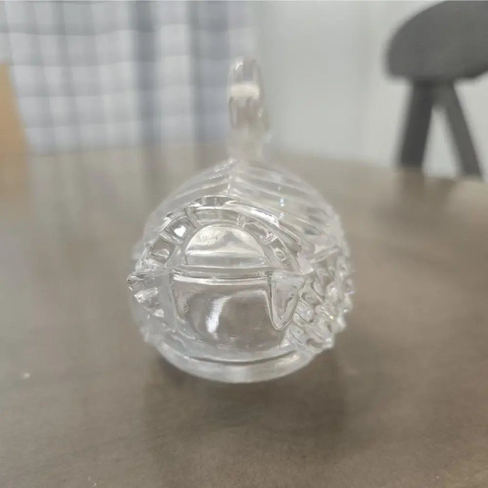 Vtg Swan Trinket/Jewelry Box 24% Lead Crystal Glass Very Detailed/Accent Dish